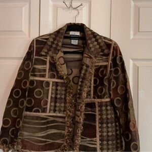 Chic Multicolor Geometric Blazer